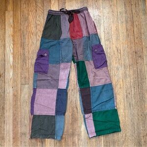 Jayli Patchwork Boho Cargo Pants ~ sz Small